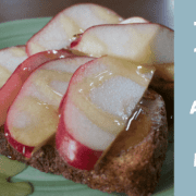 tahini toast with apples and honey